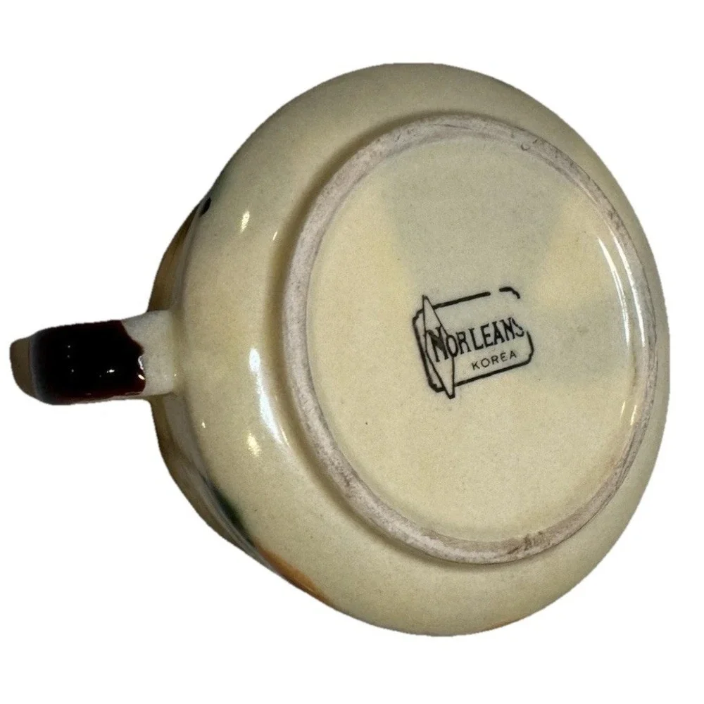 Vtg Norleans Korea 1970's Retro Folk Tundra Sunflower Stoneware Soup Chili Bowl